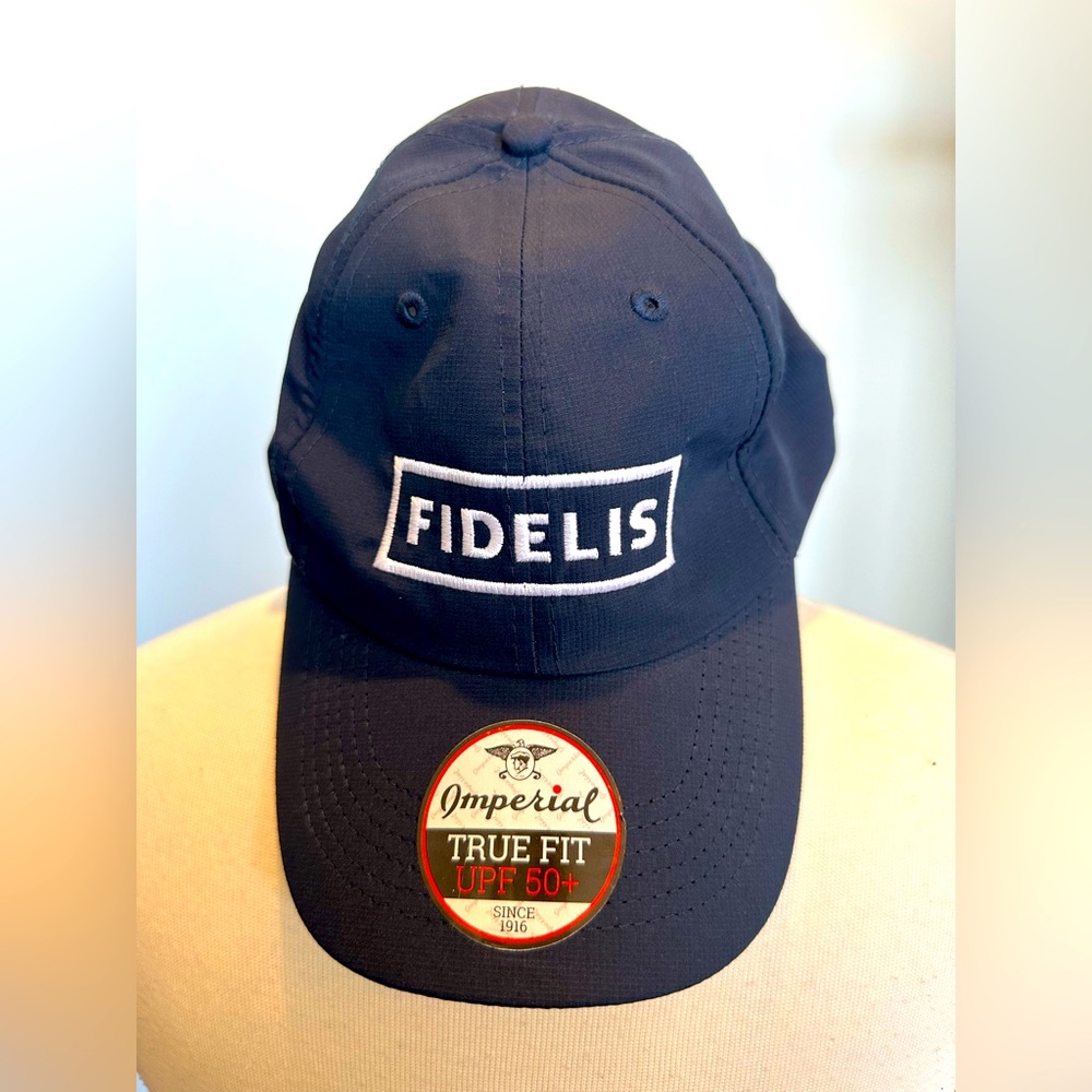 Fidelis men’s one size fits all blue and white hat adjustable UPF 50 new